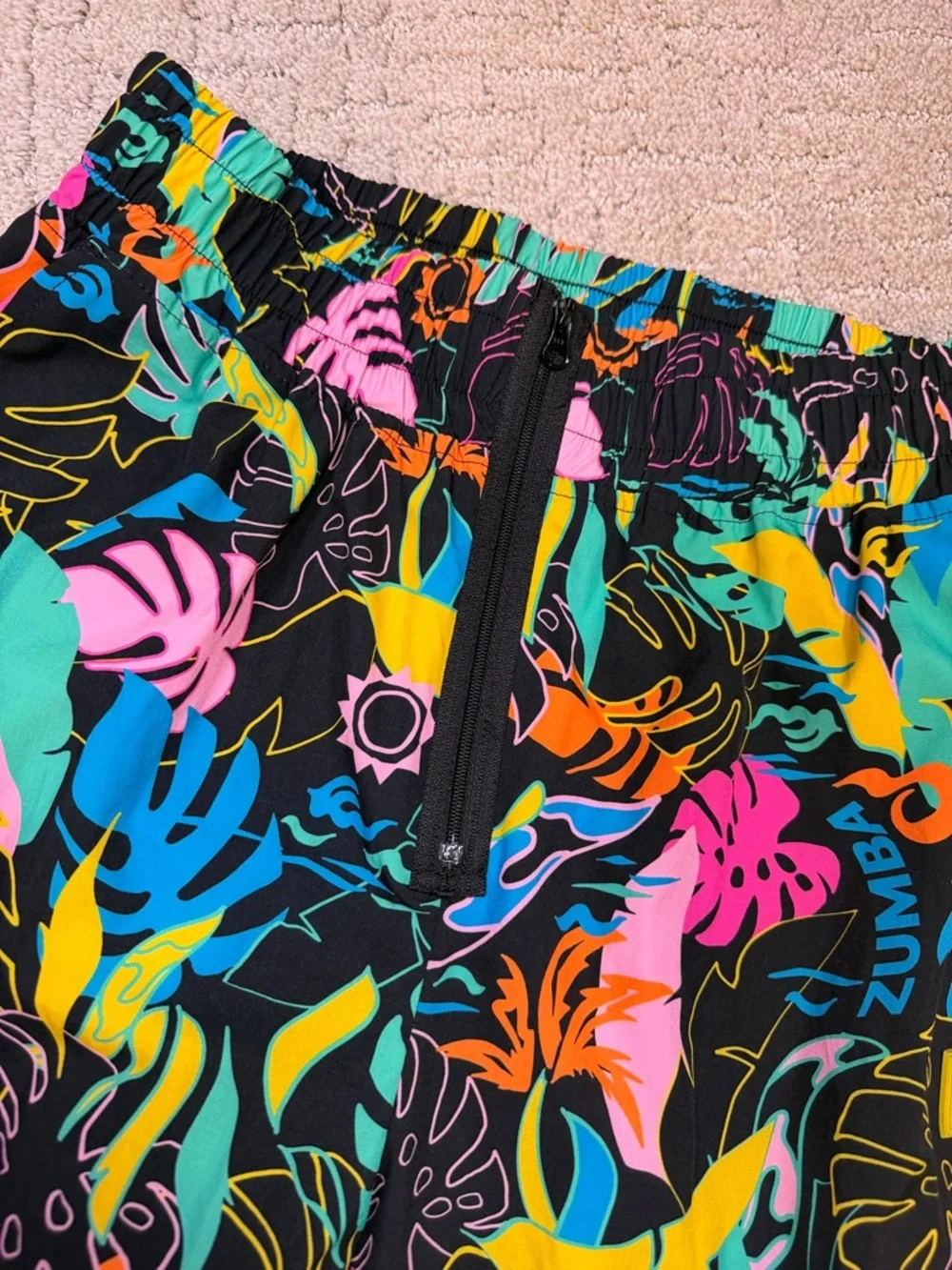 Zumba Palm Party High Waisted Track Pants - Picture 4 of 5